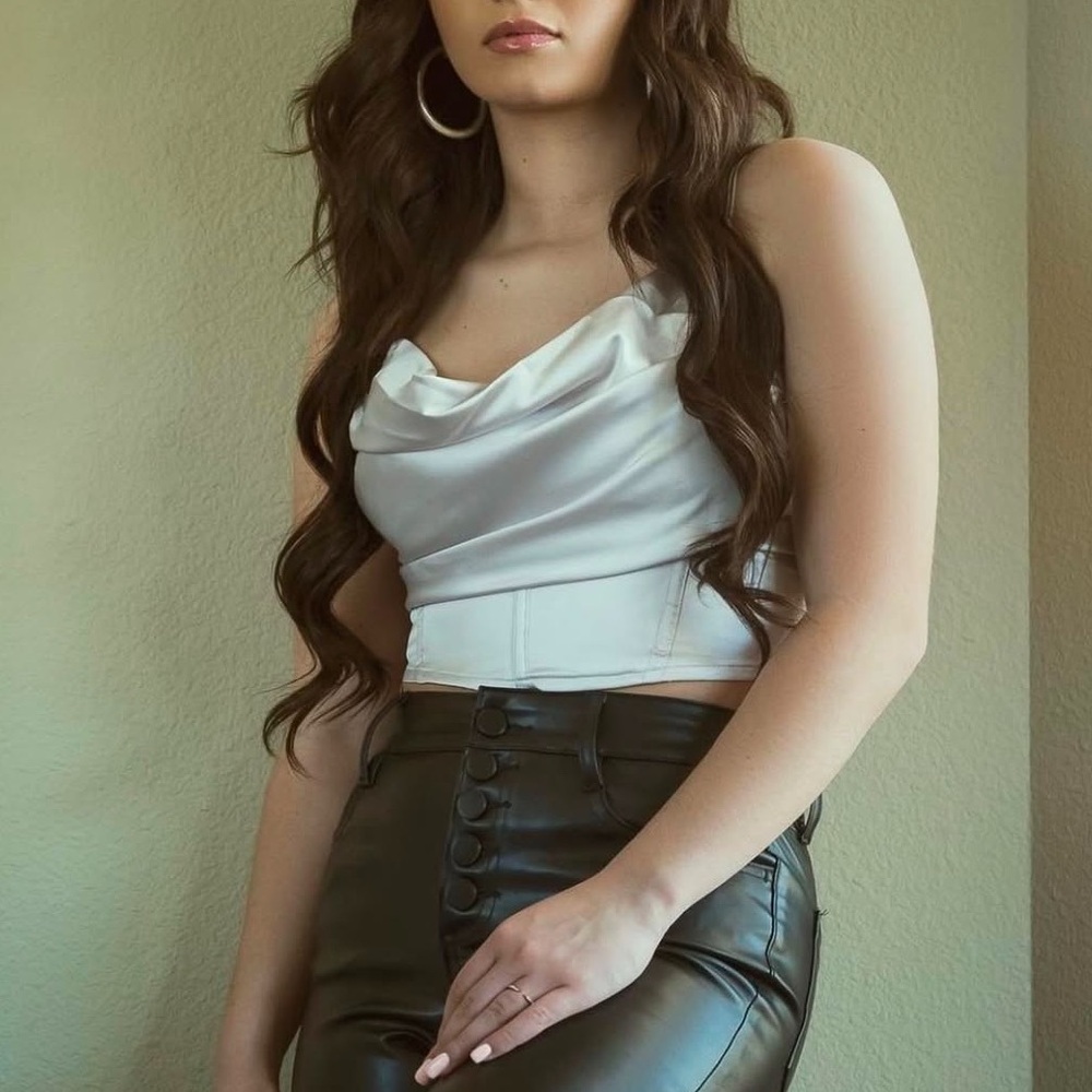 Silver crop top